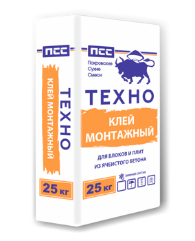 Клей кладочно-монтажный ПСС ТЕХНО 25 кг